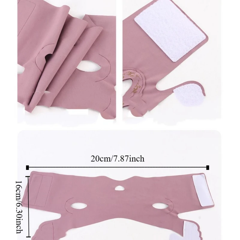 Benda dimagrante antirughe per il viso, elastica traspirante, per il sollevamento del viso, con cinturino in grafene, per massaggio facciale, cintura per il sollevamento delle guance e il mento da donna