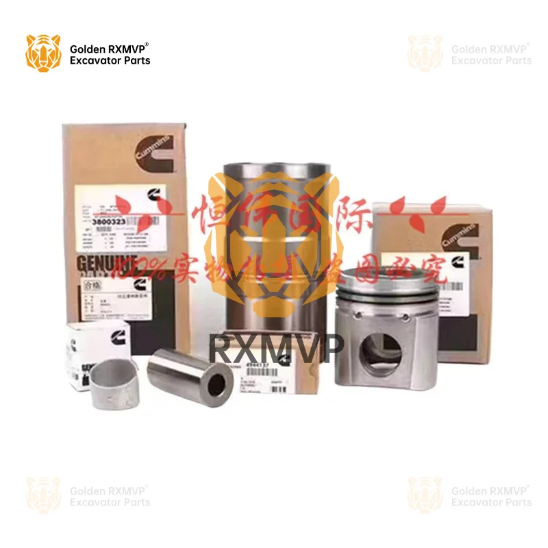 For Komatsu Pc 60/70/78/120 Cummins 4d95/4d102 Engine Four Matching Piston Cylinder Liner Components Excavator Accessories