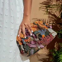Fashionable and versatile, charming party bag, elegant, temperament, luxury casual Tatar style with random print clutch bag - Image 2