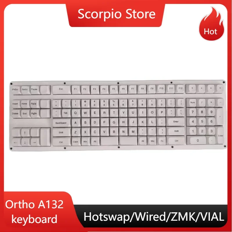 

Ortho A132 Planck Mechanical Keyboards Custom Single Mode Qmk/Vial in Line Layout Orthogonal Hot Swappable Wired Type-C Keyboard