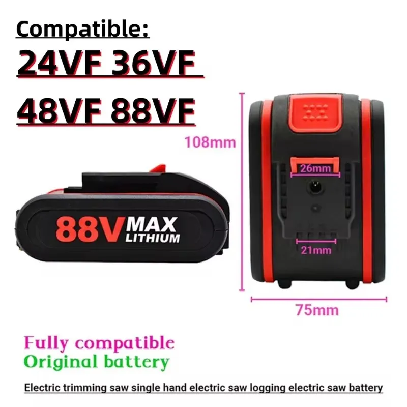 

10.0Ah Rechargeable Li-ion Battery for Cordless Reciprocating Saw Screwdriver Electric Saw Wrench For 24VF 36VF 48VF 88VF