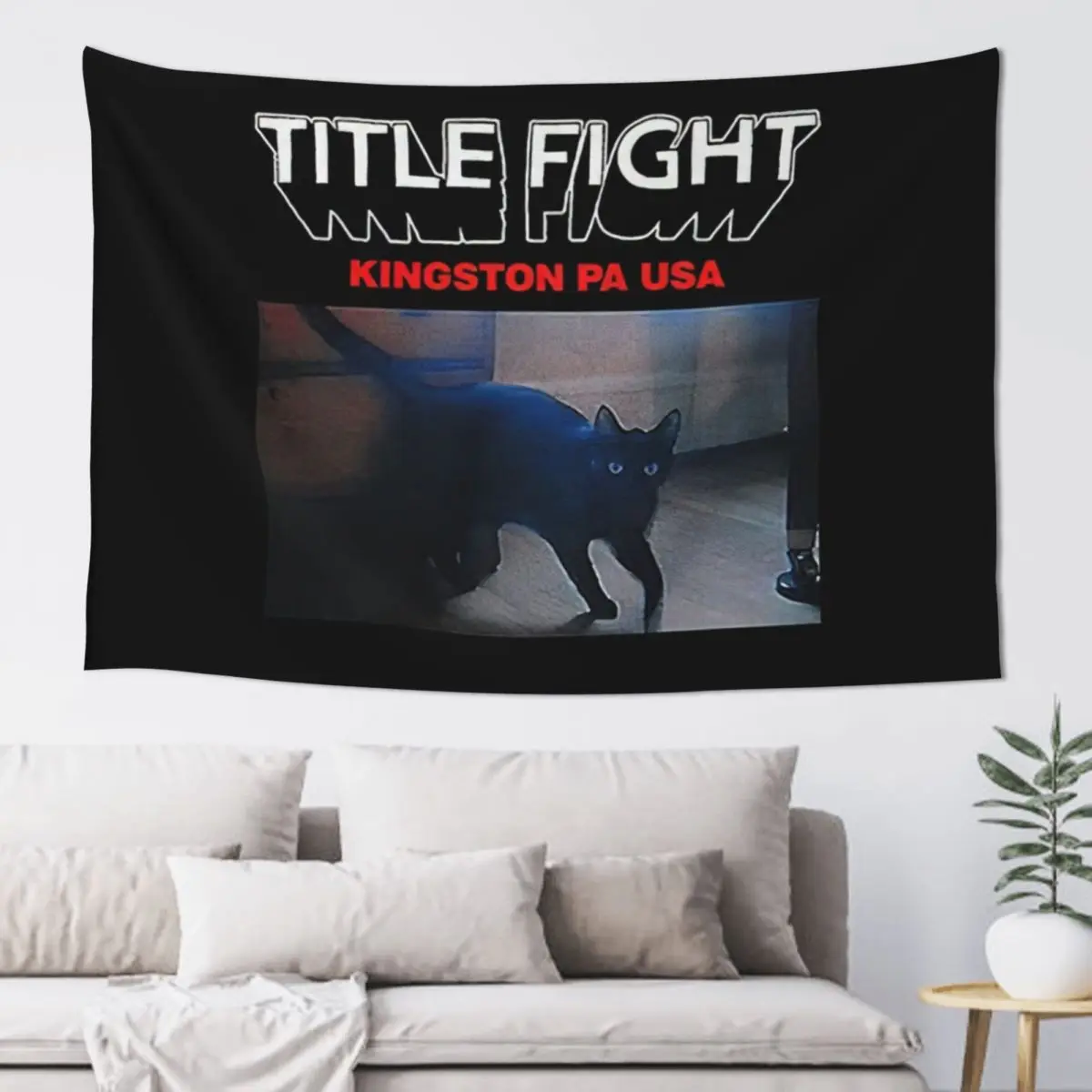 

Title Fight Kingston Cat Tapestry Luxury Living Room Decoration Aesthetics For Room Tapestry