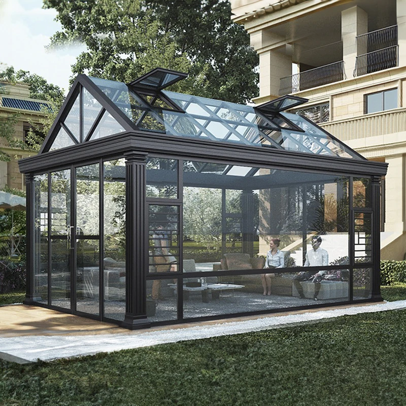 Customizable Outdoor Aluminum Sun Room with Polygonal Roof Independent Design Broken Bridge Concept for Garden Patio Backyard su