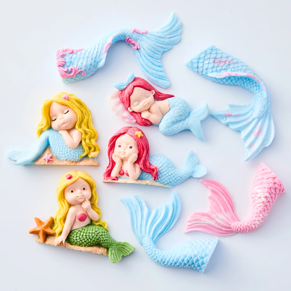

3d Mermaid Silicone Molds Princess Ocean Shell Fishtail Fondant Chocolate Plaster Resin Molds Cake Decoration Accessories