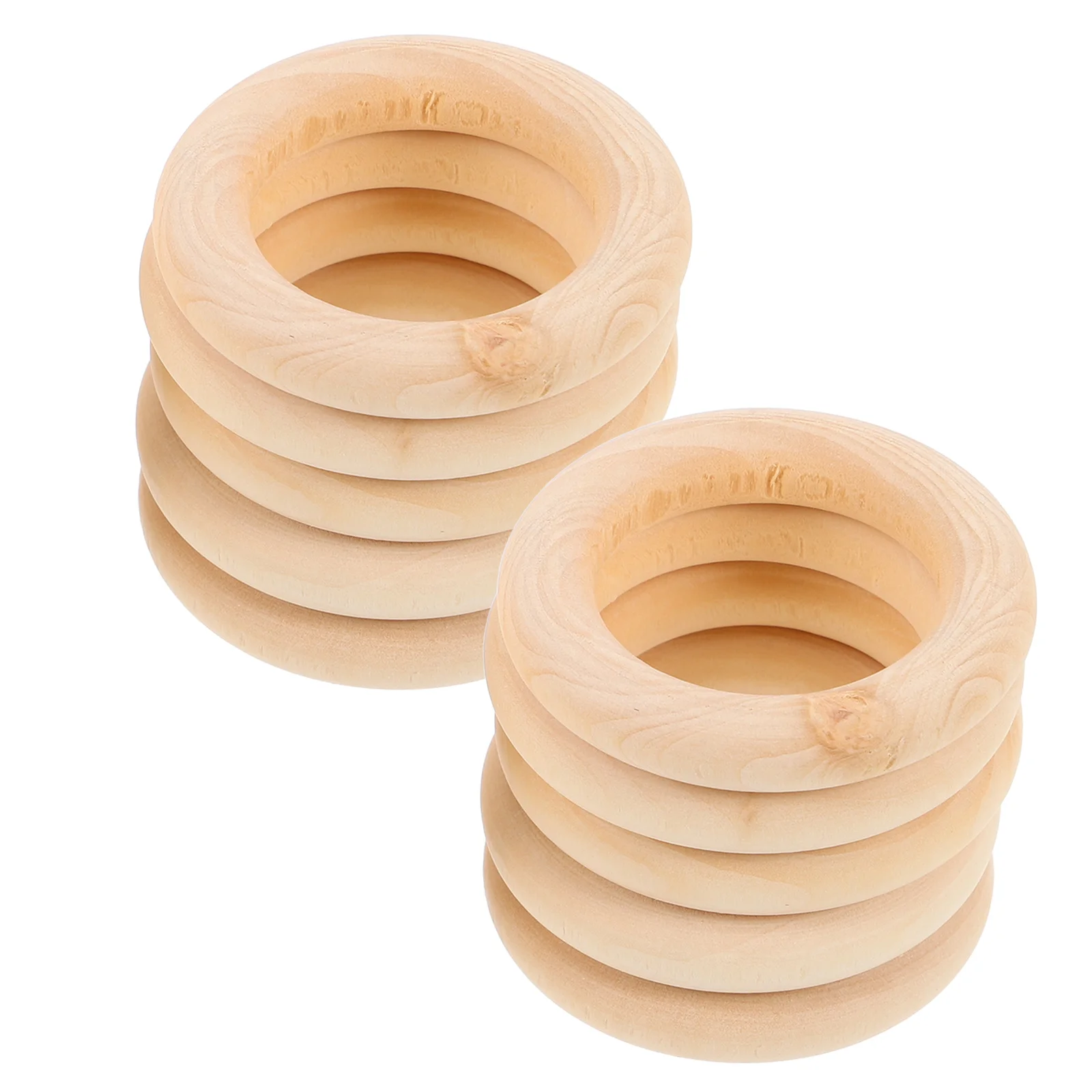 

10Pcs Unfinished Natural Wooden Rings for Jewelry Making Macrame Supplies 4cm Smooth Craft Hoops Connectors Wood Craft Rings