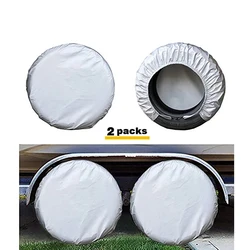 Kayme Four-Layer Tire Covers Set Of 2 For Rv Travel Trailer Camper SUV Vinyl Wheel Sunscreen,Rain and Snow Protection Waterproof