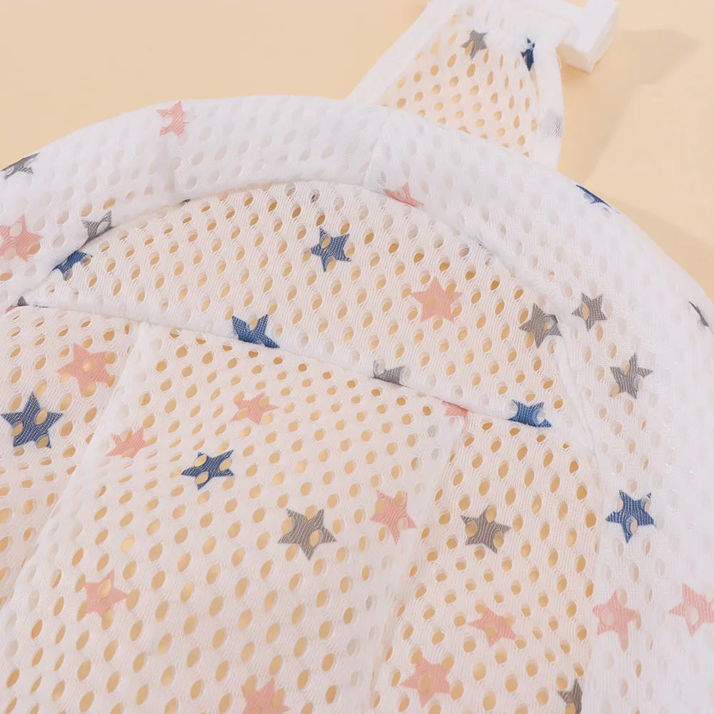 Image 6: Filet de bain confortable et réglable pour bébé, antidérapant, en forme de croix, support de baignoire, coussin de douche pour nouveau-né, tapis de soin pour bébé
