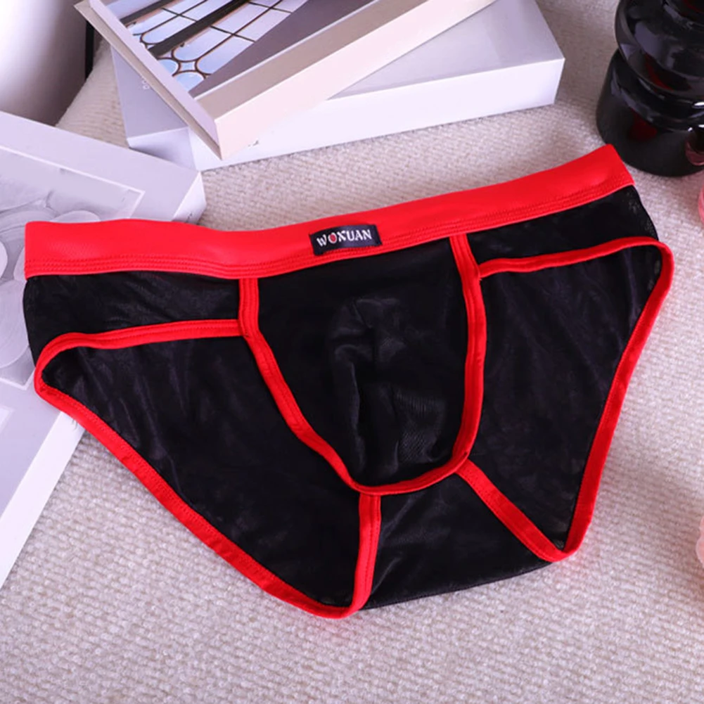 Men's Sexy Lace Sheer Underwear Gay Bulge Pouch Japanese Thongs Hot Lingiere Comfort Stretch See Through Briefs Men's Clothing