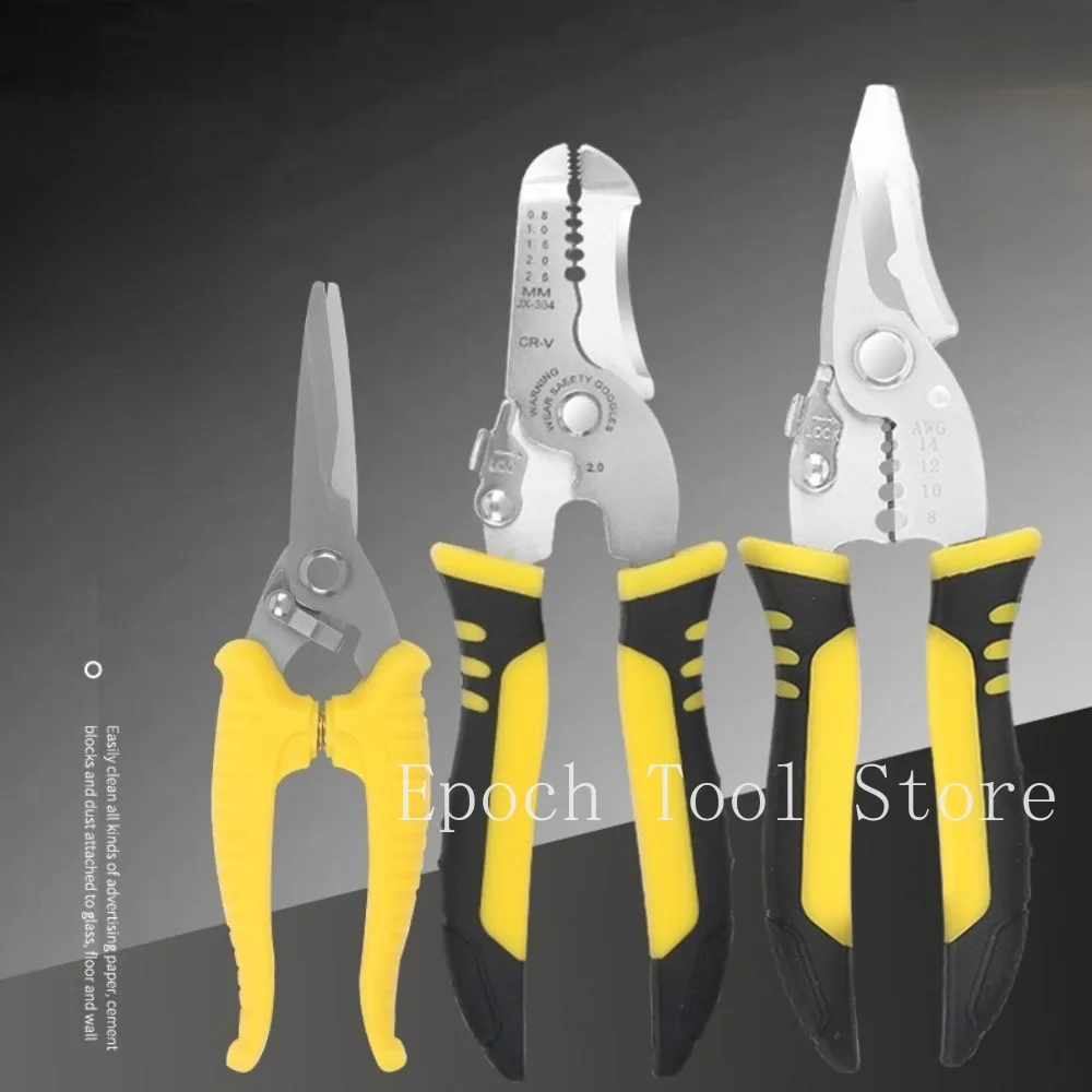 

Wire Strippers Cutter Multi-function Nippers Sharp-nosed Peeling Pliers Electric Cable Electrician CrimpingTool
