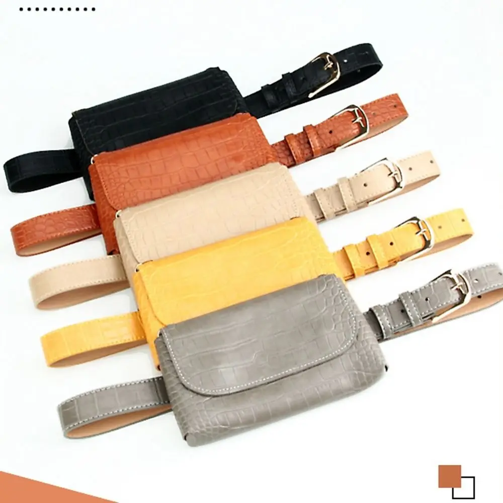 Ins الكورية نمط المرأة الخصر حقيبة انفصال محفظة حزام المغلف الخصر حقيبة بولي بلون بلون المرأة حقيبة بحزام المرأة