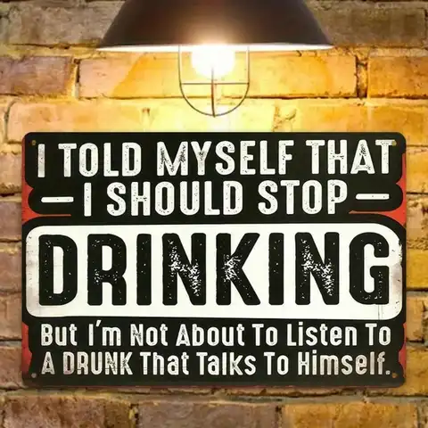 Vintage "I Should Stop Drinking" Metal Bar Sign - Funny Alcohol-Themed Tin Decor for Entertainment Areas, Humorous Gift
