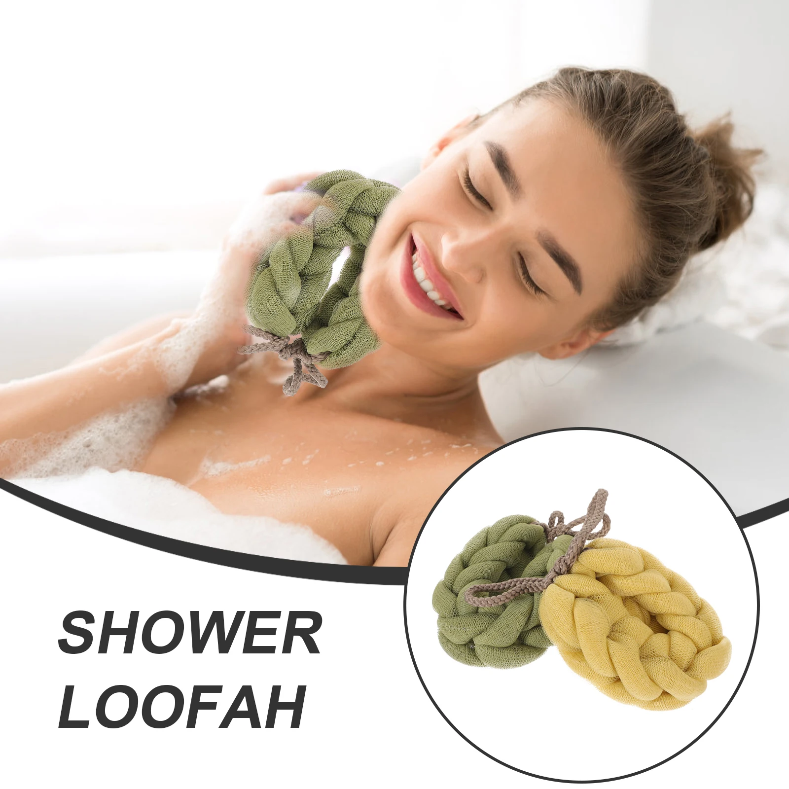 

2pcs Shower Loofah For Adults Long Body Scrubber Bath Sponge Exfoliating Skin Cleaning Tool Bathroom Shower Supplies