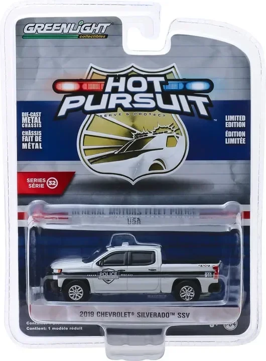 1:64 2019 Chevrolet Silverado Hot Track 32 Season Pickup Police Cars Car Model