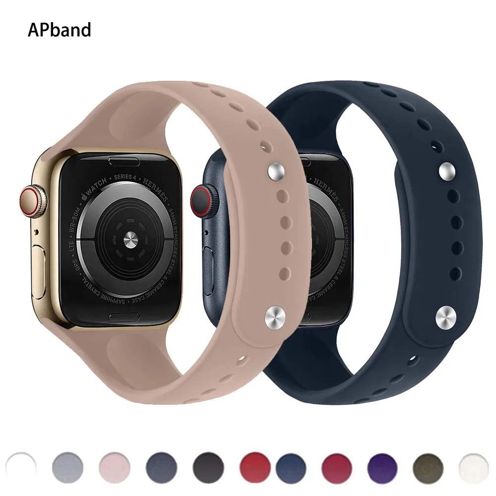 Strap For Apple Watch Band 45mm 49mm 44mm 41mm 40mm 42mm 38mm Accessories Silicone Correa Bracelet IWatch Series 6 SE 7 8 Ultra