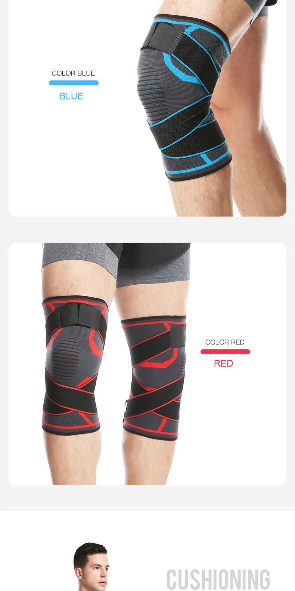 1pc Sport Fitness Knie Pads Unterstützung Bandage Hosenträger Elastische Nylon Sport Kompression Hülse für Basketball – Detail 4