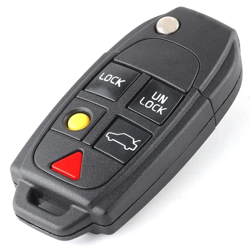 XNRKEY Ersatz Flip Remote Auto Schlüssel Shell Fob für Volvo S4 S60 S80 V70 XC70 XC90 C30 V50 2003-2014 4 + 1 5 taste Schlüssel Fall