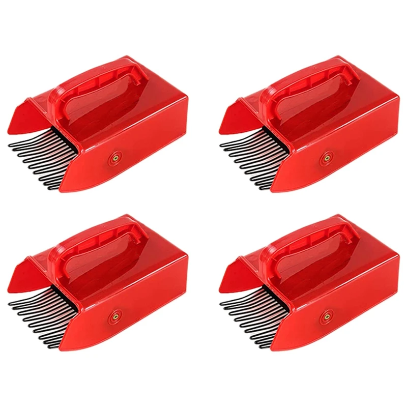 Fruit Picker com alças, picker eficiente, colhendo artefato, ferramentas de jardim, vermelho, 4 pcs