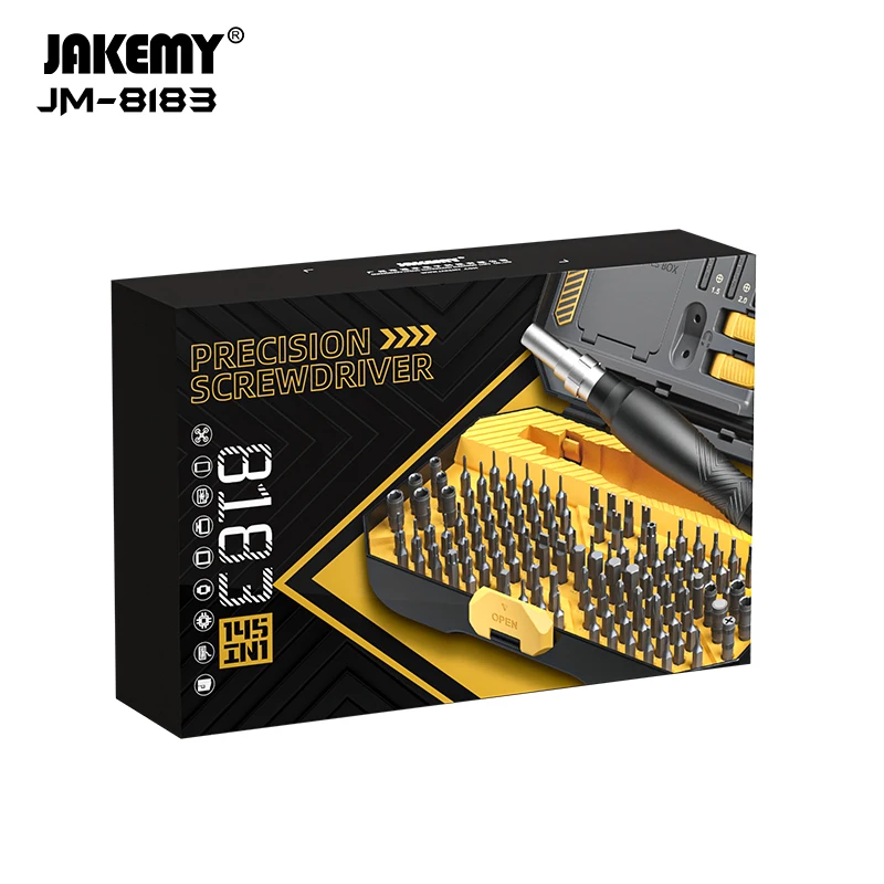 

JAKEMY 145 in 1 Precision Screwdriver Set Magnetic Tool Kit for Mobile Phone Camera Earphone Repair Kits