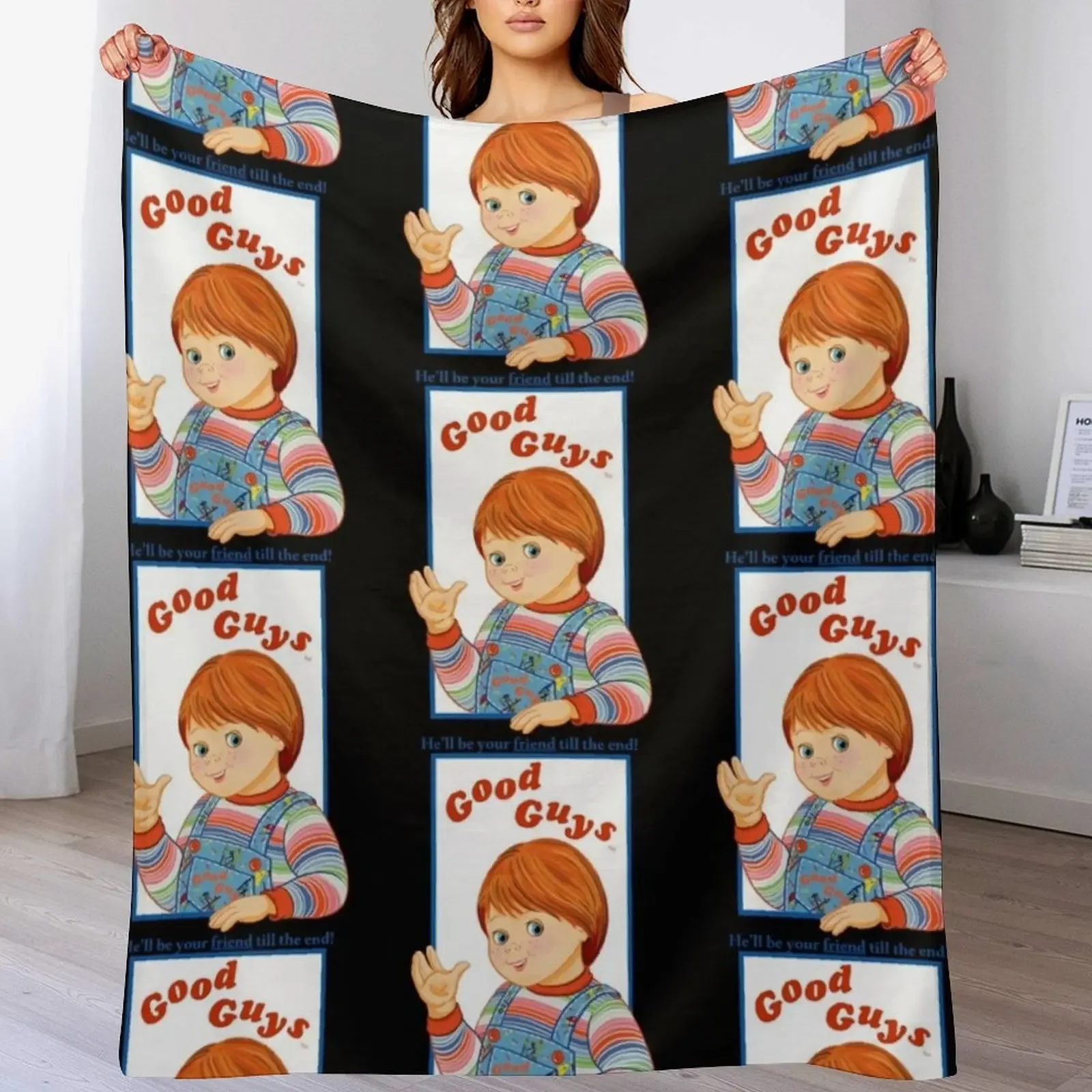 

Childs Play - Good Guys - Chucky T-Shirt Throw Blanket Multi Use Warm Blanket for Living Room Bedroom
