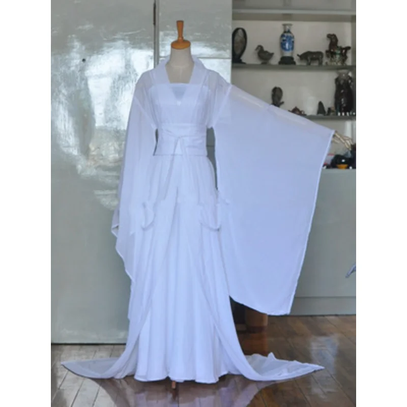 

Wide Sleeved Flowing Immortal Skirt White Hanfu Traditional Chinese Ethnic Clothing Film and Television Consort Hanfu