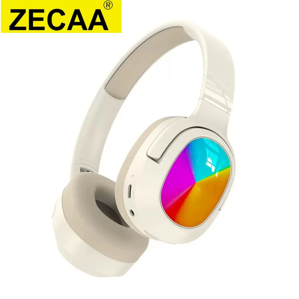 

ZECAA New Bluetooth Wireless Bass Headphone 5.3 Head On Earphones HiFi Sound Bass Video Game Headphone With Colorful RGB Light