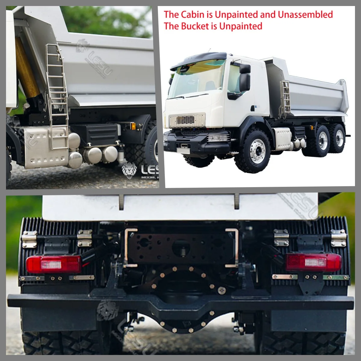 

LESU Metal 1/14 RC Hydraulic Dumper Tipper Sound Light ESC for 6X6 Vm Car Radio System Construction Vehicles Th20692-Smt3