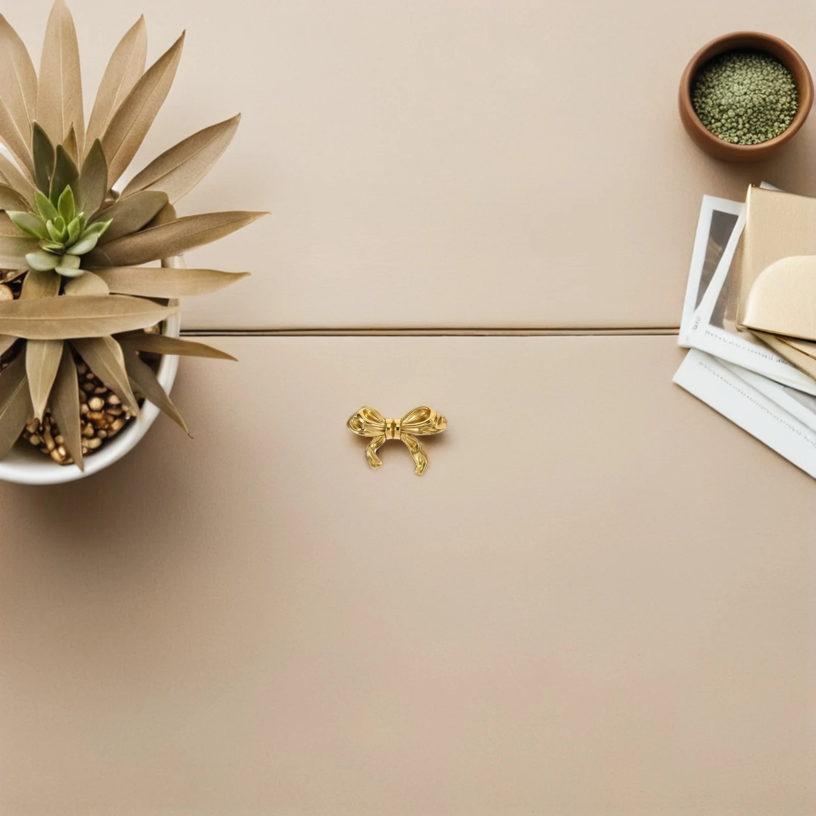 

2Pcs Brass Bowknot Cabinet Handle Vintage Decorative Furniture Drawer Pulls Replacement for Wardrobe Dresser Closet Doors