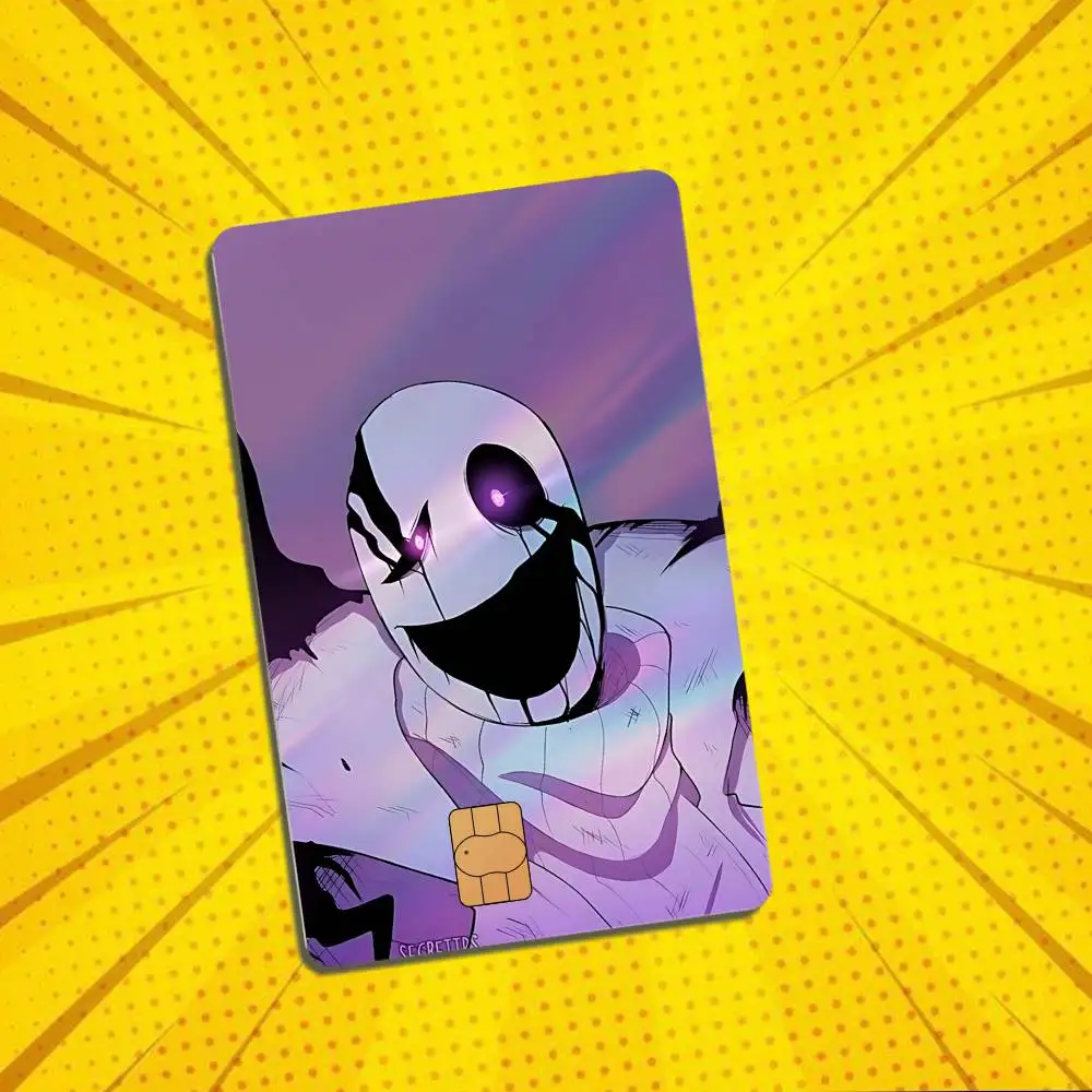 Mysterious Horror W D Gaster Laser shimmer Credit Card Skin Party Stickers For Visa Bank Card Bus Metro Access Card