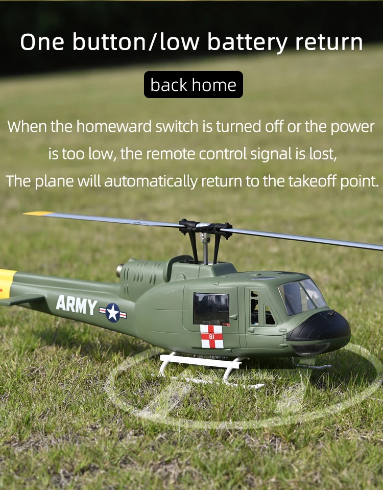 FLY WING UH-1 V3 versione di aggiornamento classe 470 6CH motore Brushless GPS punto fisso scala di mantenimento dell\'altitudine elicottero RC con