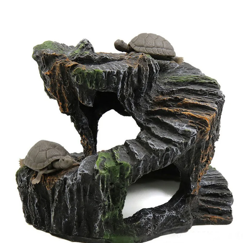 1Pcs Reptile Platform Turtle Terrace Resin Decoration Fish Tank Hiding Cave Aquarium Supplies Tortoise Climbing Platform
