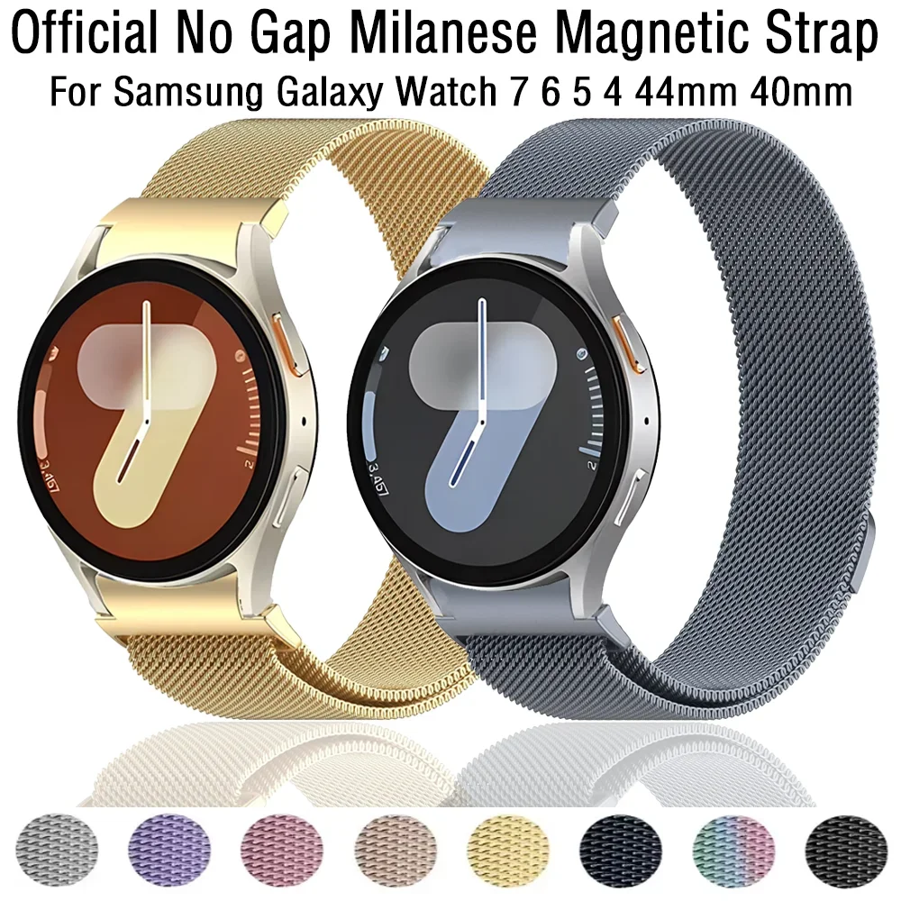 Offizielles Milanese-Armband für Samsung Galaxy Watch 7 6 5 4 44mm 40mm Nahtloses Magnetarmband Correa Watch 6 4 Classic 47mm 46mm