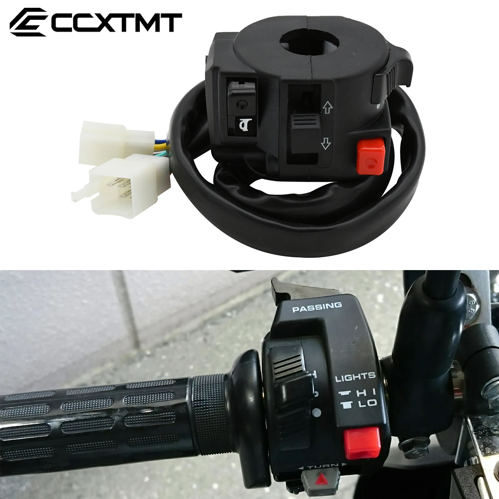 Botón de luz de motocicleta, interruptor de luz lejana y cercana, botón de bocina, señal de giro, interruptor de arranque eléctrico para Honda KTM Yamaha Kawasaki ATV