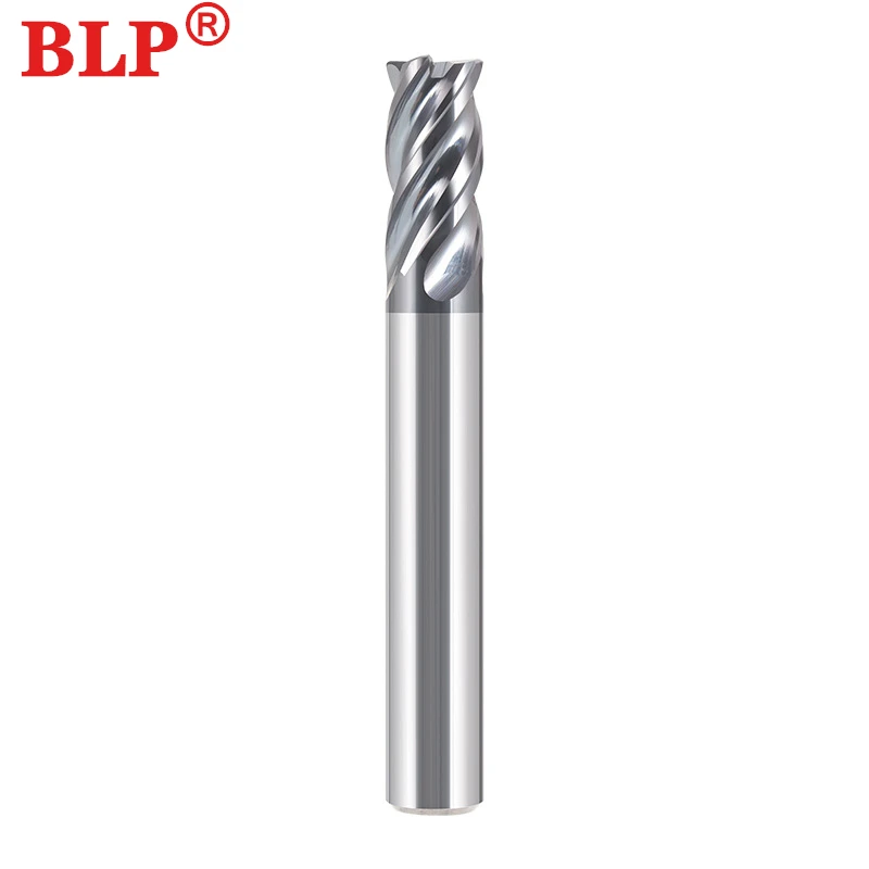 HRC70 4 Flute tungsten steel hard alloy black nano coating round end milling cutter CNC mechanical round nose end milling cutter