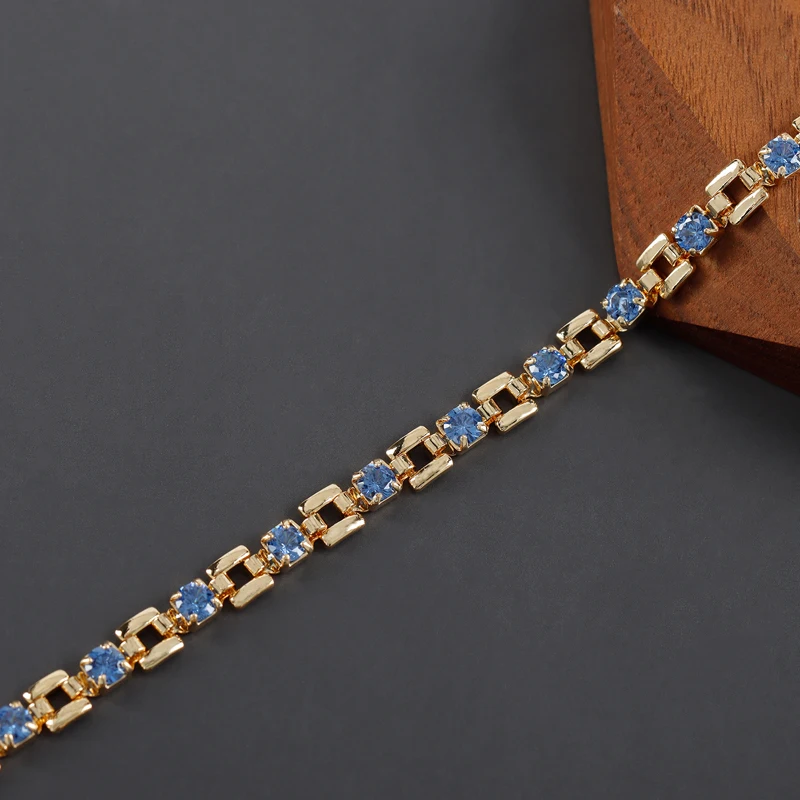 assoonas C226, DIY-Kette, 18k vergoldet, Kupfer, Zirkone, REACH-konform, nickelfrei, DIY-Armband-Halskette, Schmuckherstellung, 50cm/Stück – Detail 6