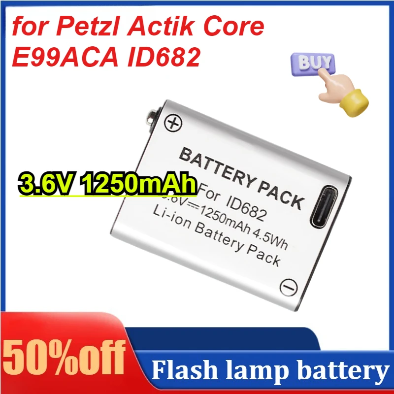 3,6 V 1250 mAh para batería de faro Petzl Actik Core E99ACA ID682 DL-PZ682