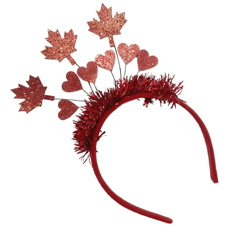 

Maple Leaf Heart Headdress Hair Accessories for Girls Headband Festival Headwear Decorate Party Lovely Hairbands Latte Women's