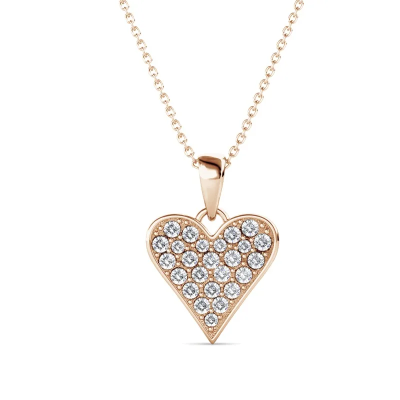 

Daisini Heart Shaped Pendant Necklace with Swarovski Crystals Stylish Jewelry for Women Elegant Gift Trendy Accessories