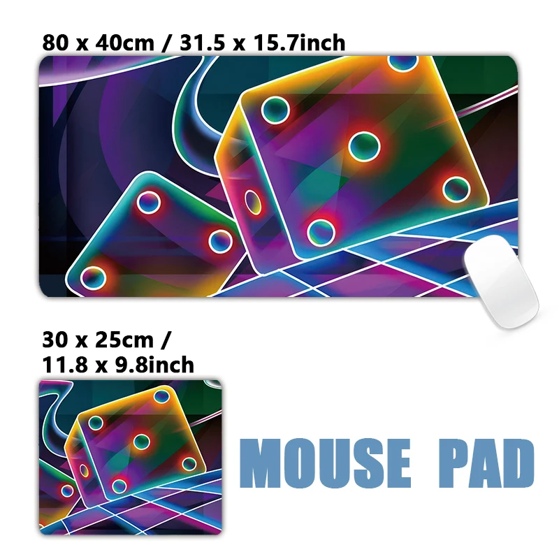 XXL Locking Edge Mousepad Neon lights Glowing Text Style Design Mouse Pad Keyboard Office Table Desk Mat
