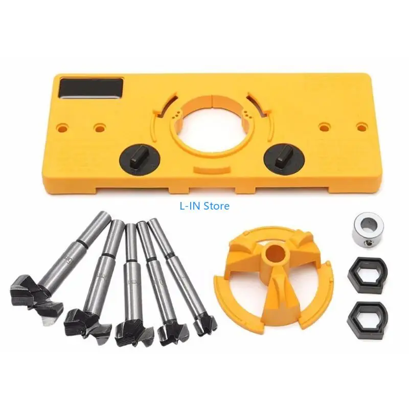 Precise Multifunctional Hinge Hole Opener 15mm-35mm Dowel Jig System Tools