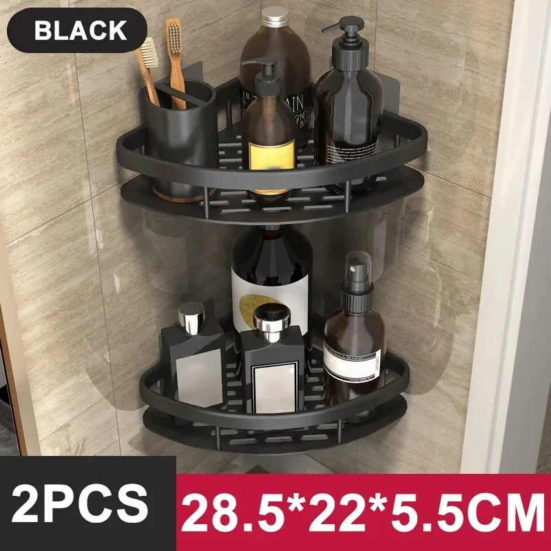 Bad Regal Küche Lagerung Veranstalter Aluminium legierung Shampoo Rack Dusch regal Bad zubehör kein Bohr regal
