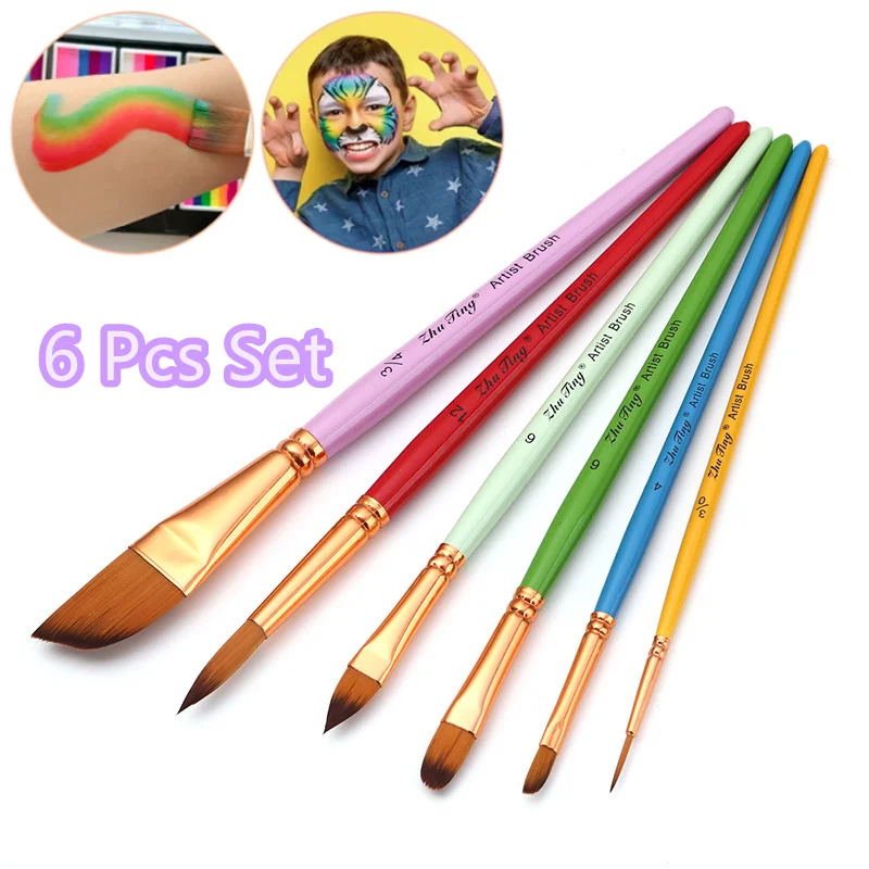 6pcs Professional Artist Painting Brush Set, Multi-functional Watercolor Oil Paint Artists Acrylic Painting Brushes Pen