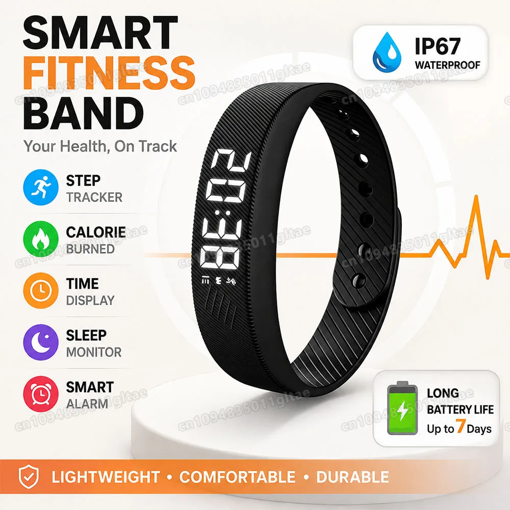 LED Digital Smart Wristband Waterproof Smart Clock Smartband  Runn Pedometer Monitor Smart Bracelet Vibration Alarm ReminderY28C