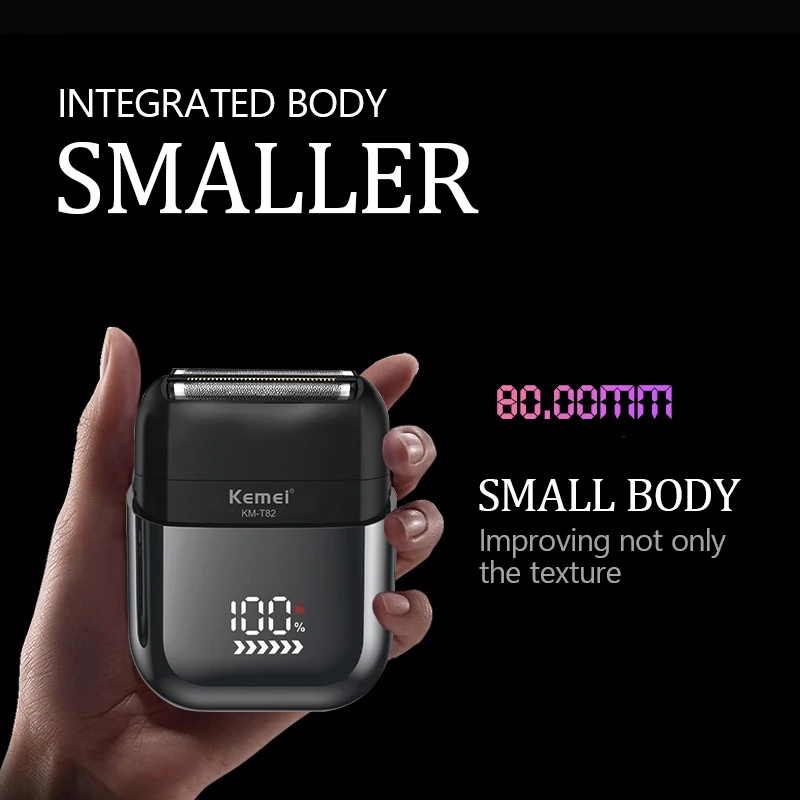 Golarka elektryczna Kemei Mini przenośna golarka elektryczna maszynka do golenia dla mężczyzn USB akumulatorowa wodoodporna golarka do biura podróży km-t20