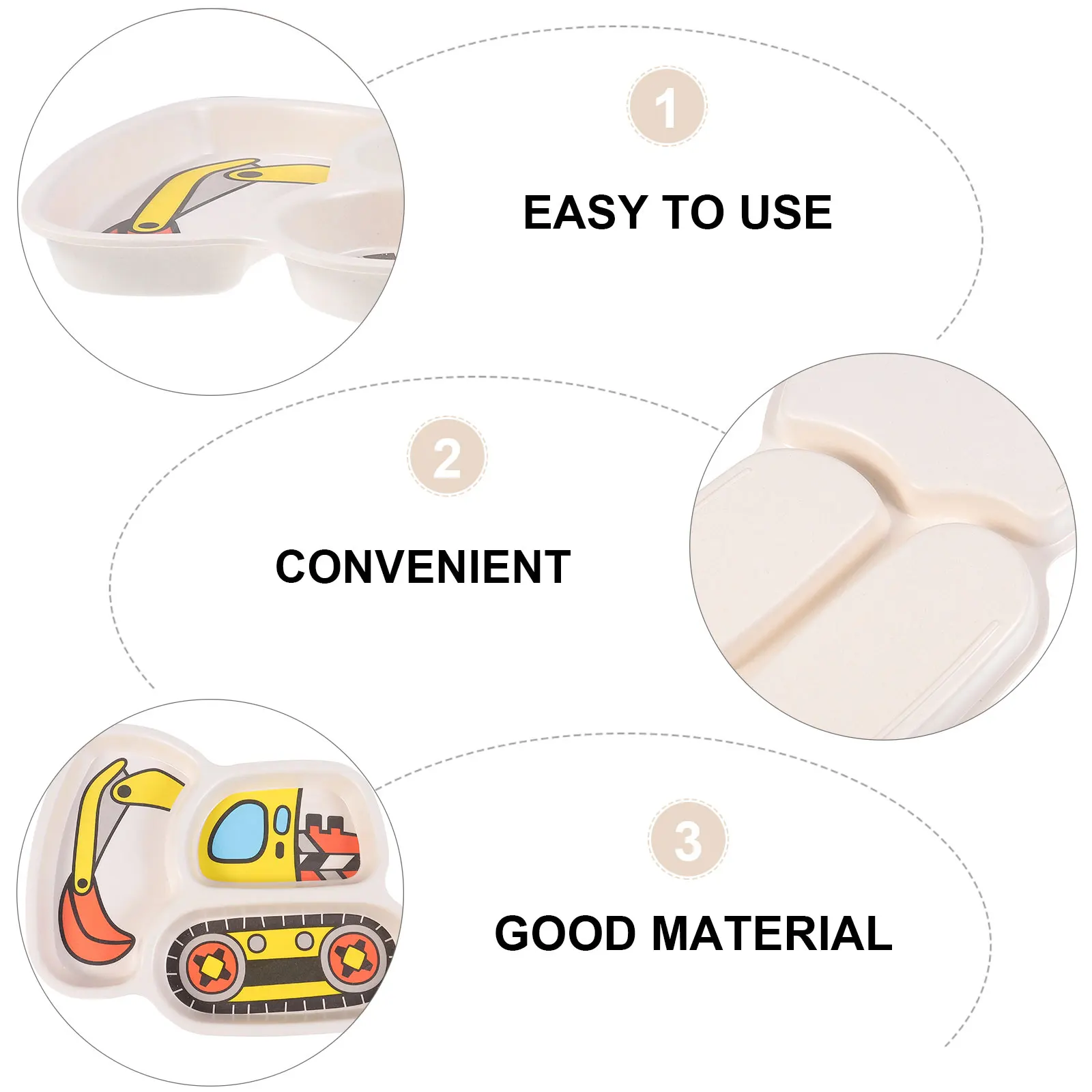 

Children's Dinner Plates Cartoon Tableware Set Baby Feeding Bowl Resin Bamboo Fiber Toddler Serving Kit Kids Meal Plate Safe