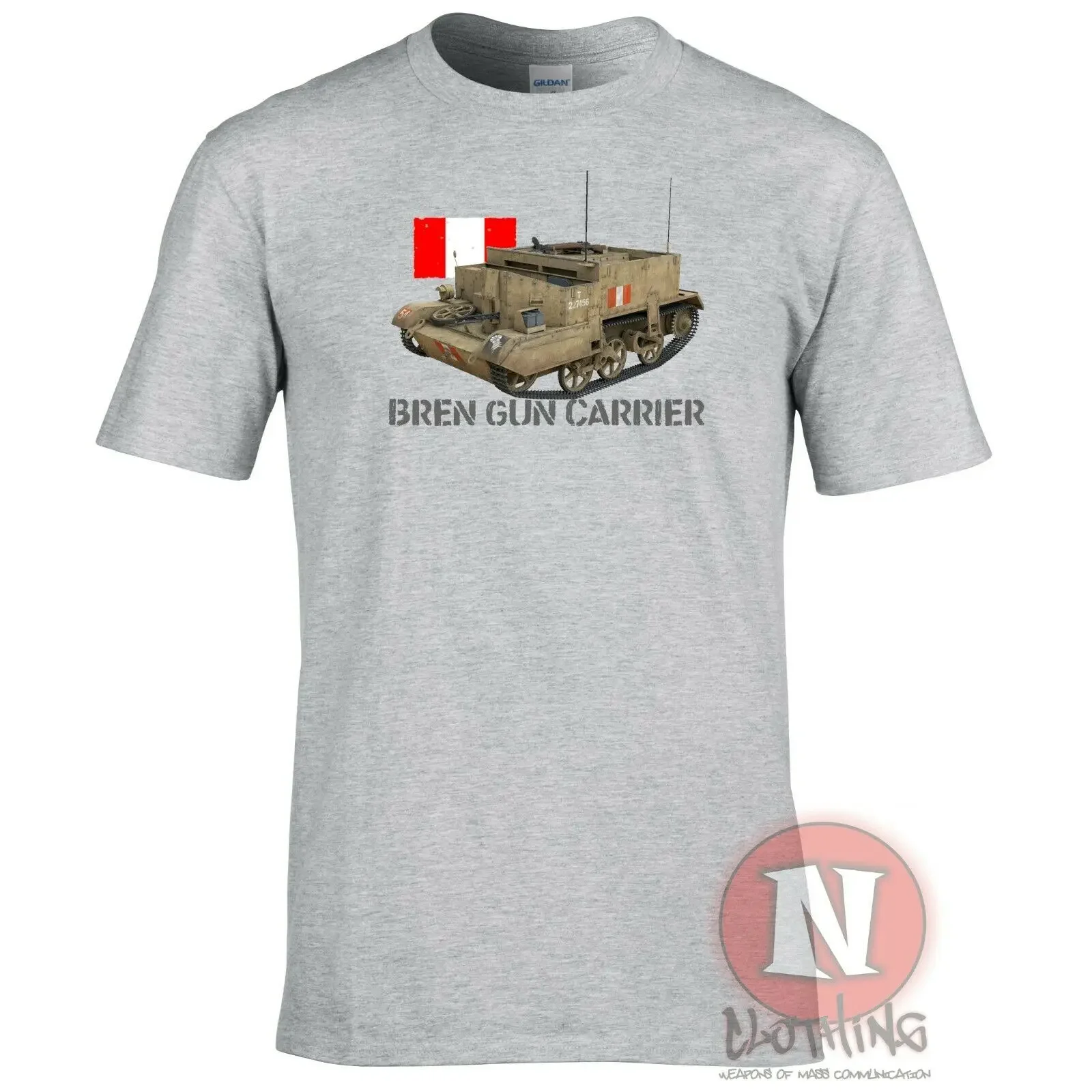 Camiseta transportadora de armas Bren del vehículo británico del Día D de la Segunda Guerra Mundial, 100% de algodón con cuello redondo, camiseta informal de manga corta de verano para hombre, talla S-3XL