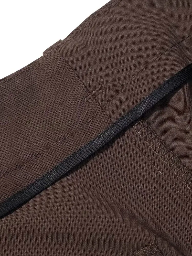 NLZGMSJ オフィスウェア女性アンクルパンツ 2025 秋ハイウエストパンツ女性カジュアルズボンベルト付きパンツ Y2K