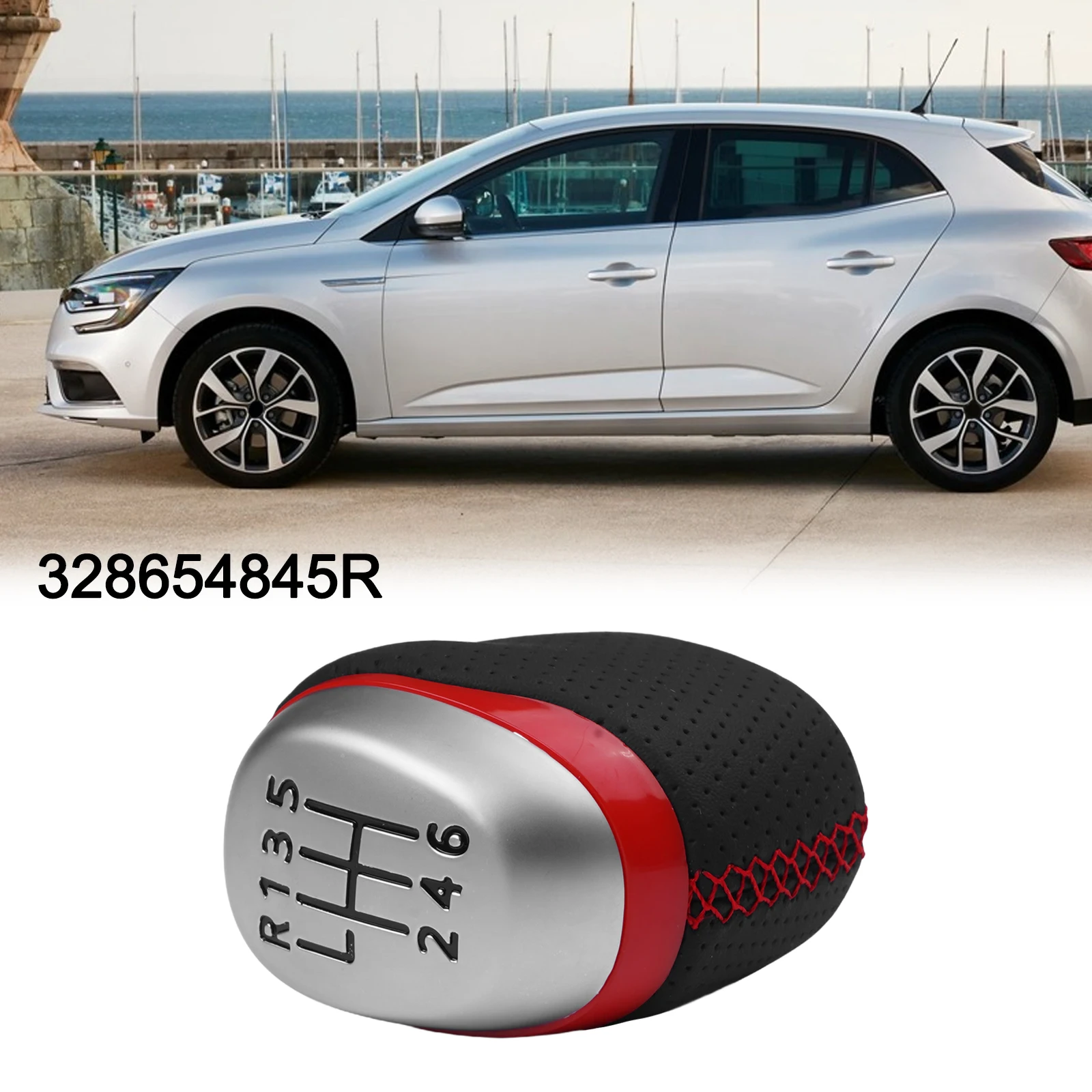 

Ручка переключения передач для Renault Megane MK4 BFB 2016-н.в., 328654845R, пластик, кожа, красный, черный, автомобильные аксессуары