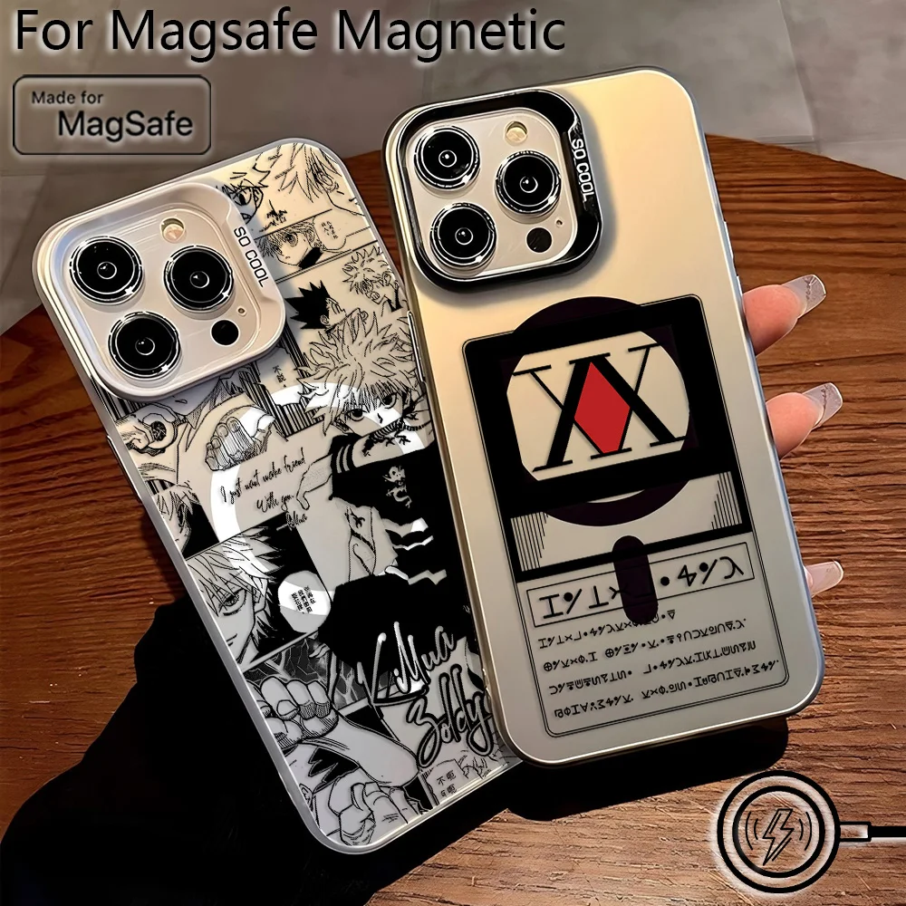 Black Hot Anime HUNTER×HUNTER Magsafe Magnetic Case for Samsung S25 S24 S23 S22 S21 S20 FE Plus Ultra 5G Silver Plated Cover view 3