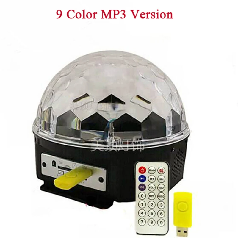 220V Digital RGB LED Music Crystal Magic Ball Effect Light 18W MP3 SD USB DMX Disco DJ Stage Lighting Remote Control Bluetooth