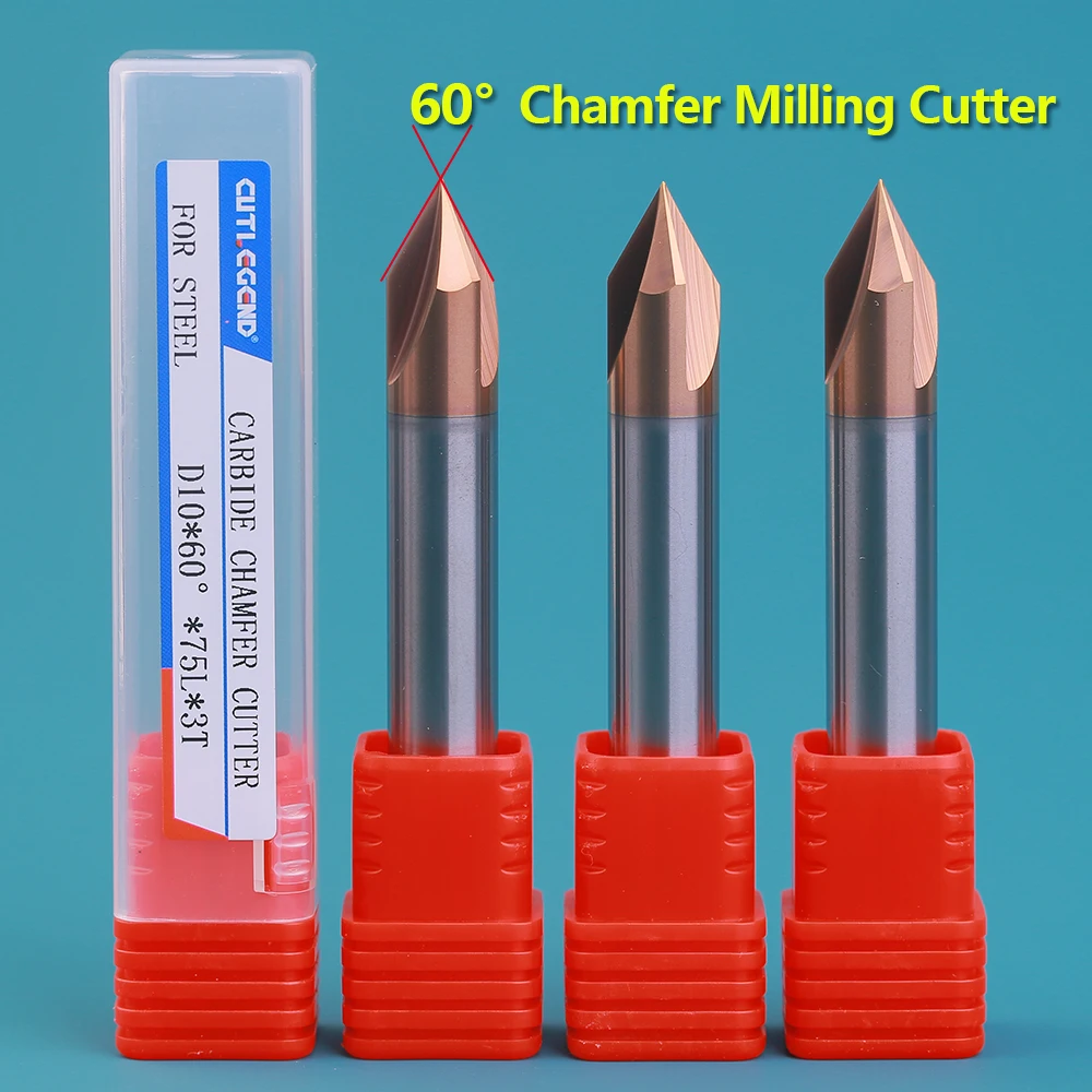 

CUTLEGEND Chamfer Milling Cutter Carbide Corner Countersink Chamfering Mill Deburring Edges V Grove Router 60 Degree 3 Flutes